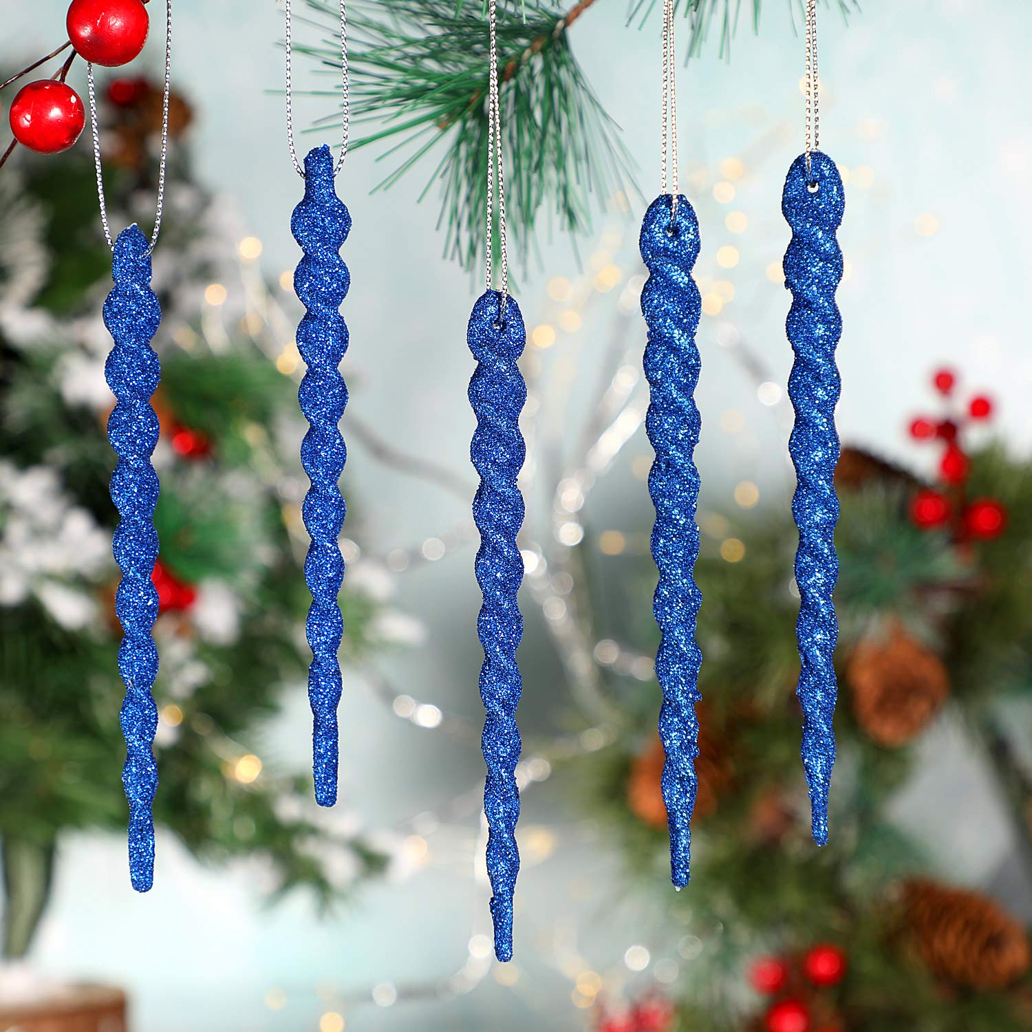Amazon.com: 30 Pcs Christmas Plastic Icicle Twisted Plastic Icicle